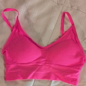 Pink Ribbed Bralette